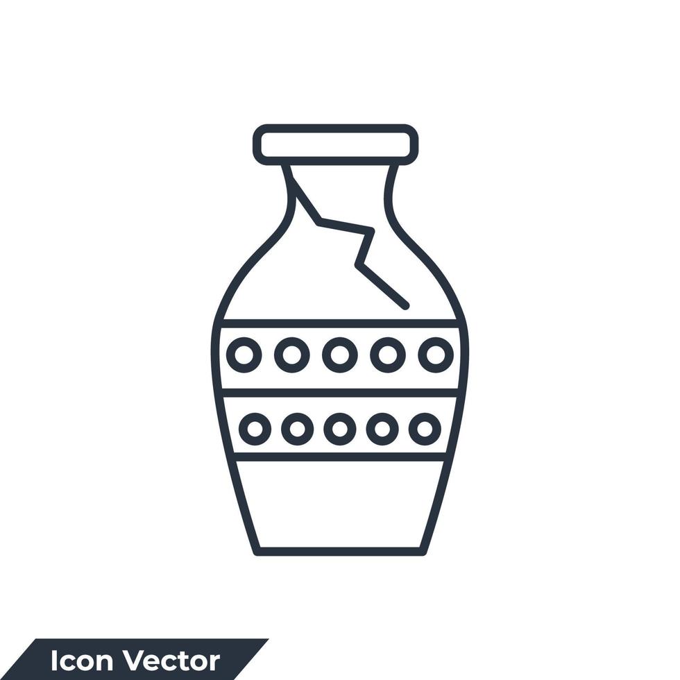 Archaeologist icon logo vector illustration. Antique vases symbol template for graphic and web design collection