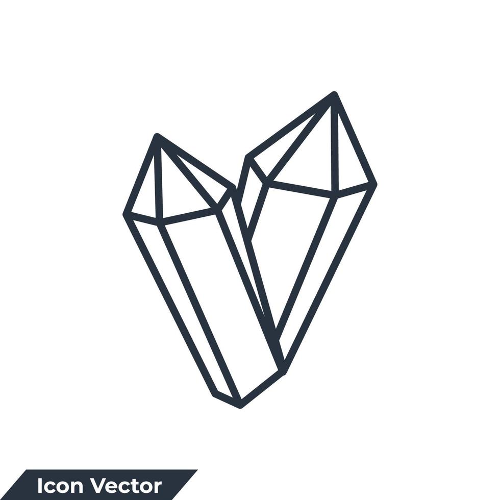 Ilustración de vector de logotipo de icono de gemología. plantilla de símbolo de gema para la colección de diseño gráfico y web