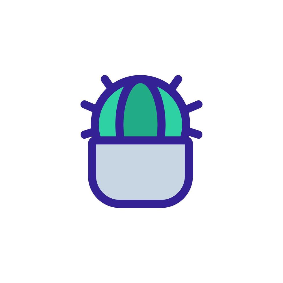 Homemade cactus icon vector. Isolated contour symbol illustration vector