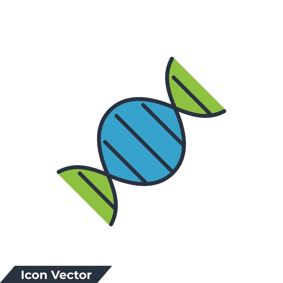 Ilustración de vector de logotipo de icono de hélice de ADN. plantilla de símbolo genético humano adn para la colección de diseño gráfico y web