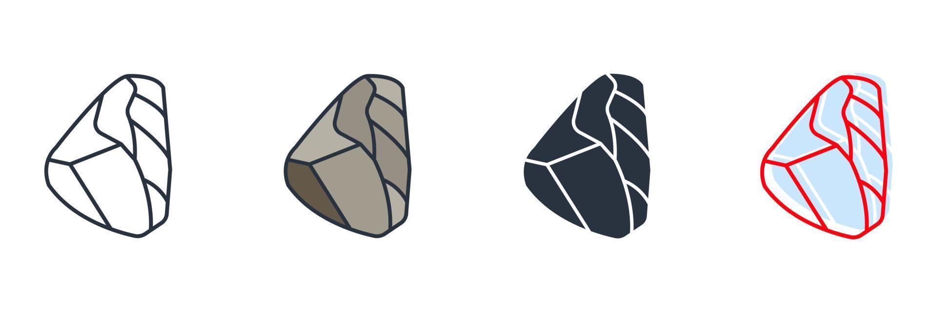 Ilustración de vector de logotipo de icono de geología. plantilla de símbolo de piedra para la colección de diseño gráfico y web