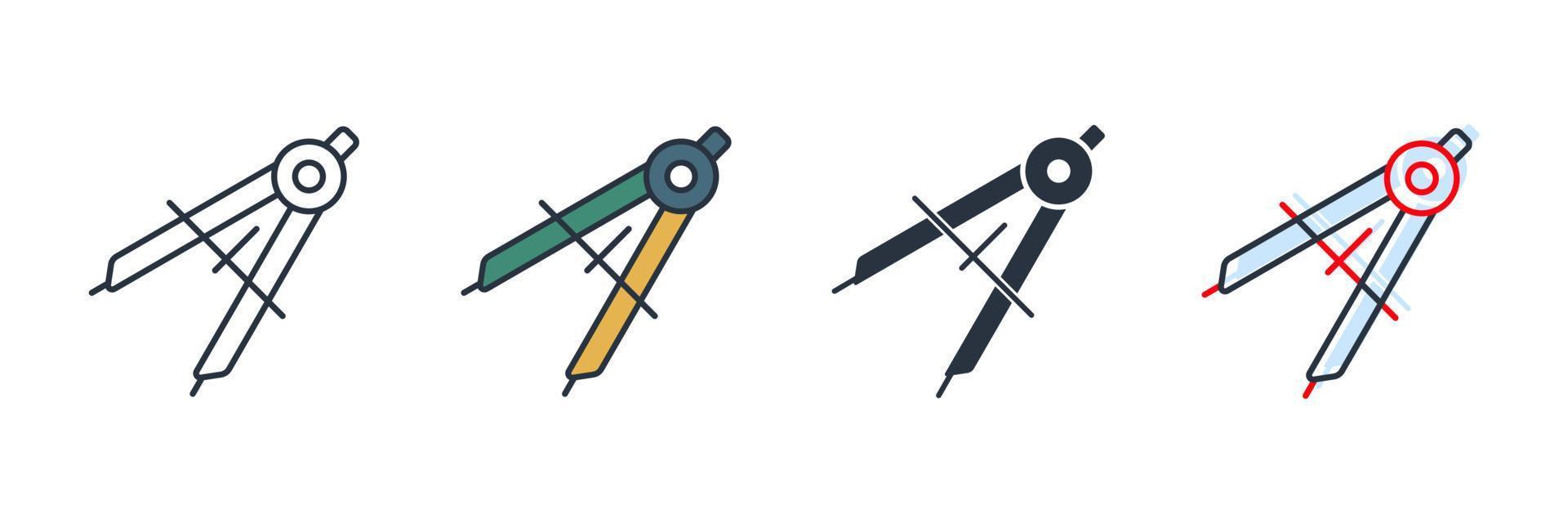 geometry icon logo vector illustration. compass symbol template for graphic and web design collection