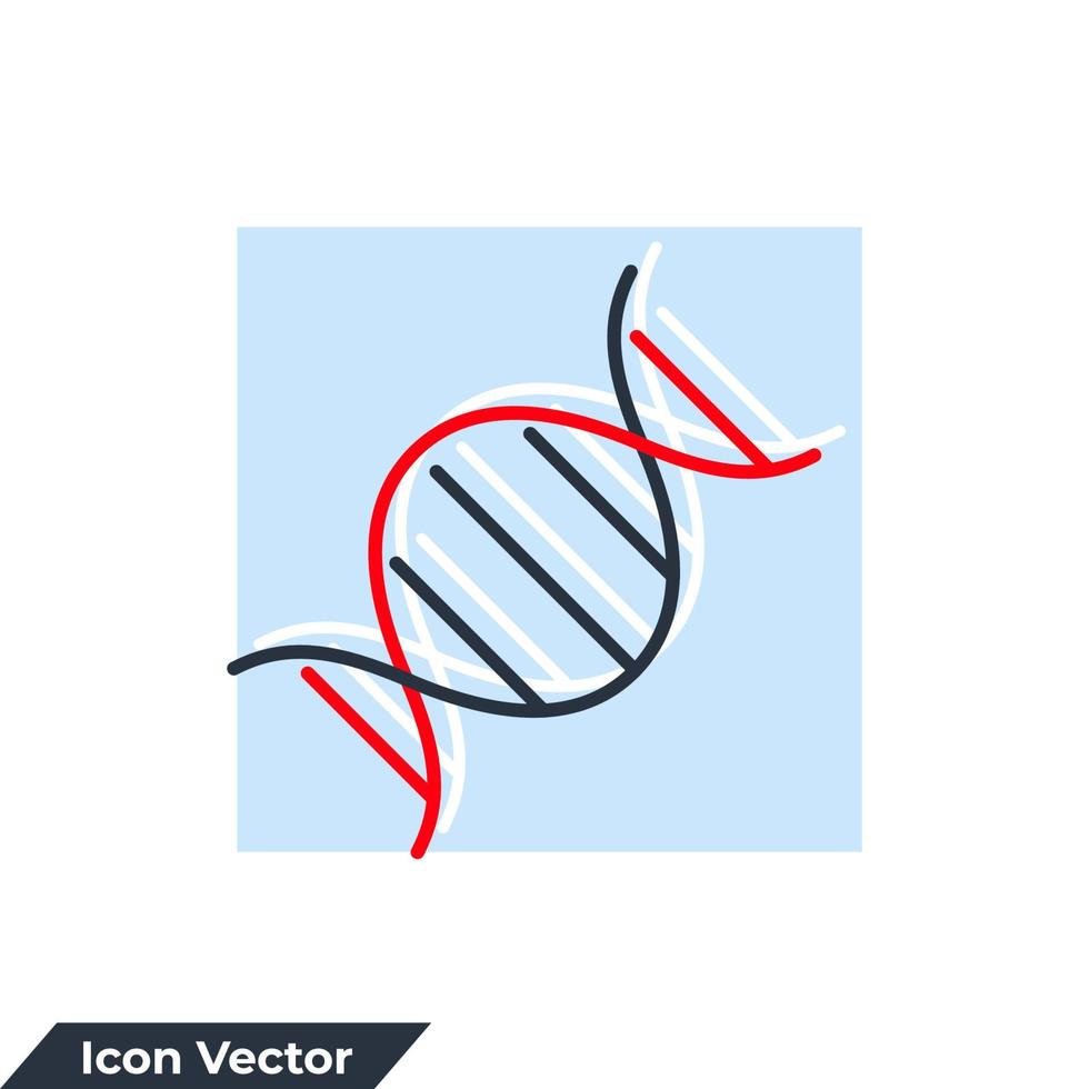 Ilustración de vector de logotipo de icono de hélice de ADN. plantilla de símbolo genético humano adn para la colección de diseño gráfico y web