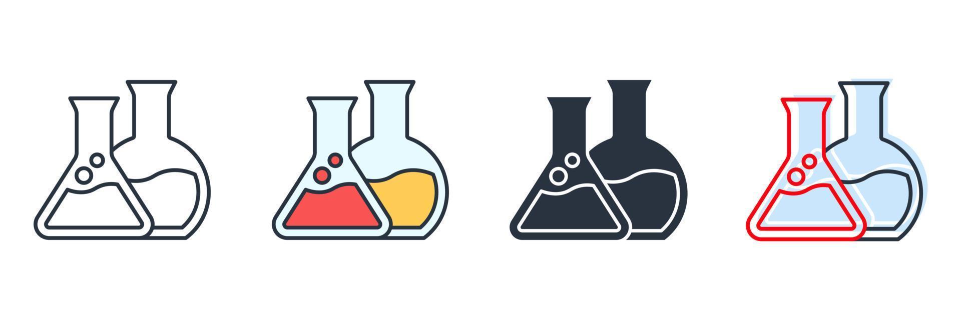 ilustración de vector de logotipo de icono de química. plantilla de símbolo de tubo de ensayo para la colección de diseño gráfico y web