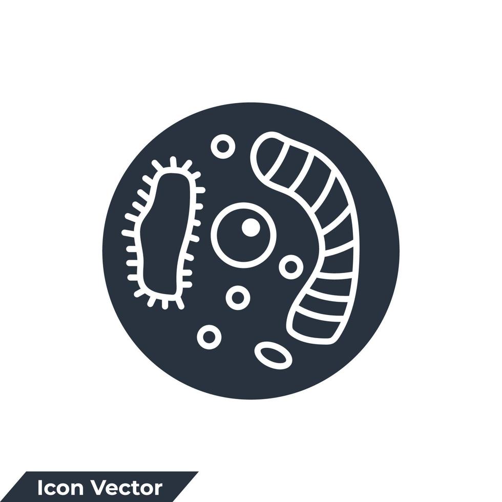 ilustración de vector de logotipo de icono de biología. plantilla de símbolo de bacterias para la colección de diseño gráfico y web