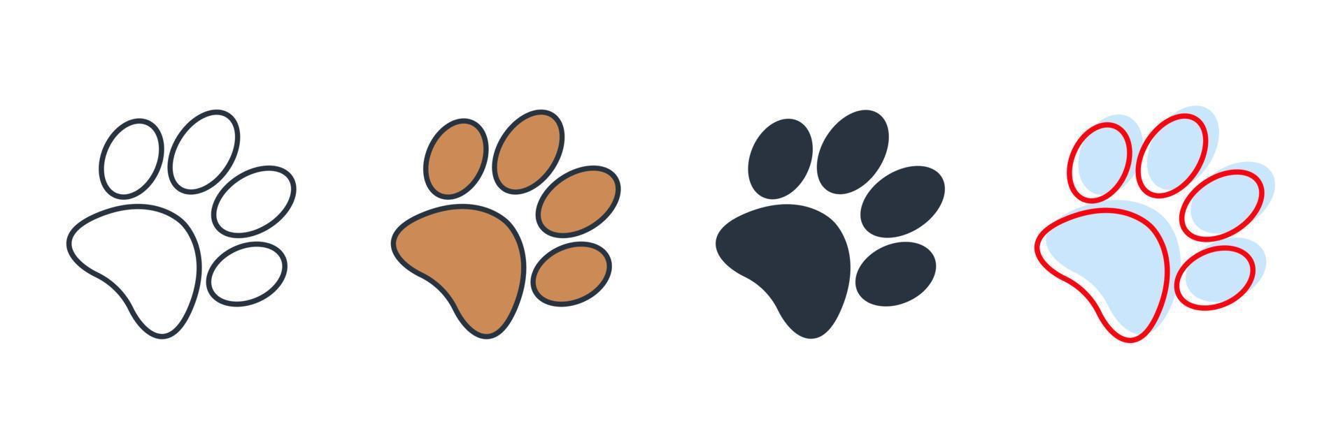 ilustración vectorial del logotipo del icono de zoología. plantilla de símbolo de huella de pata para la colección de diseño gráfico y web vector
