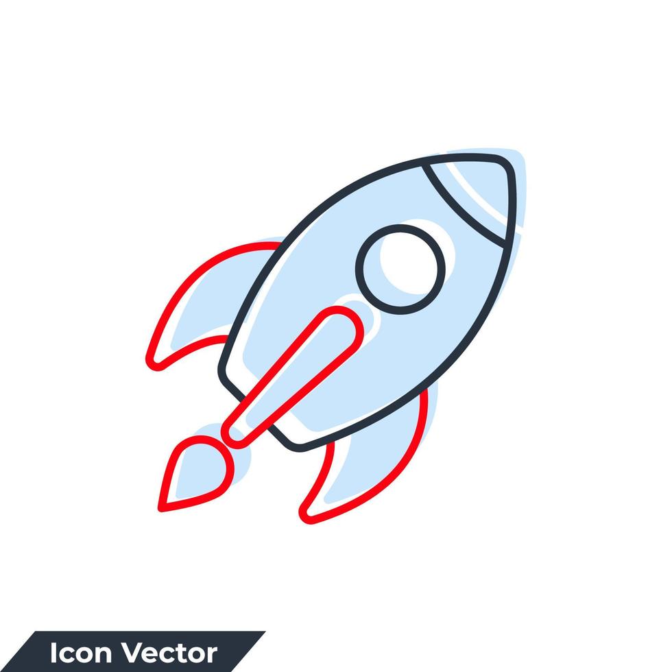 Astronautics icon logo vector illustration. rocket symbol template for ...