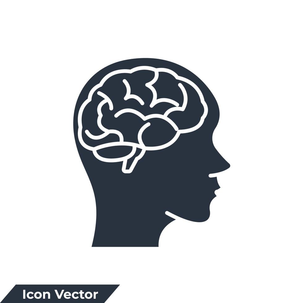 neurobiology icon logo vector illustration. Human brain symbol template for graphic and web design collection