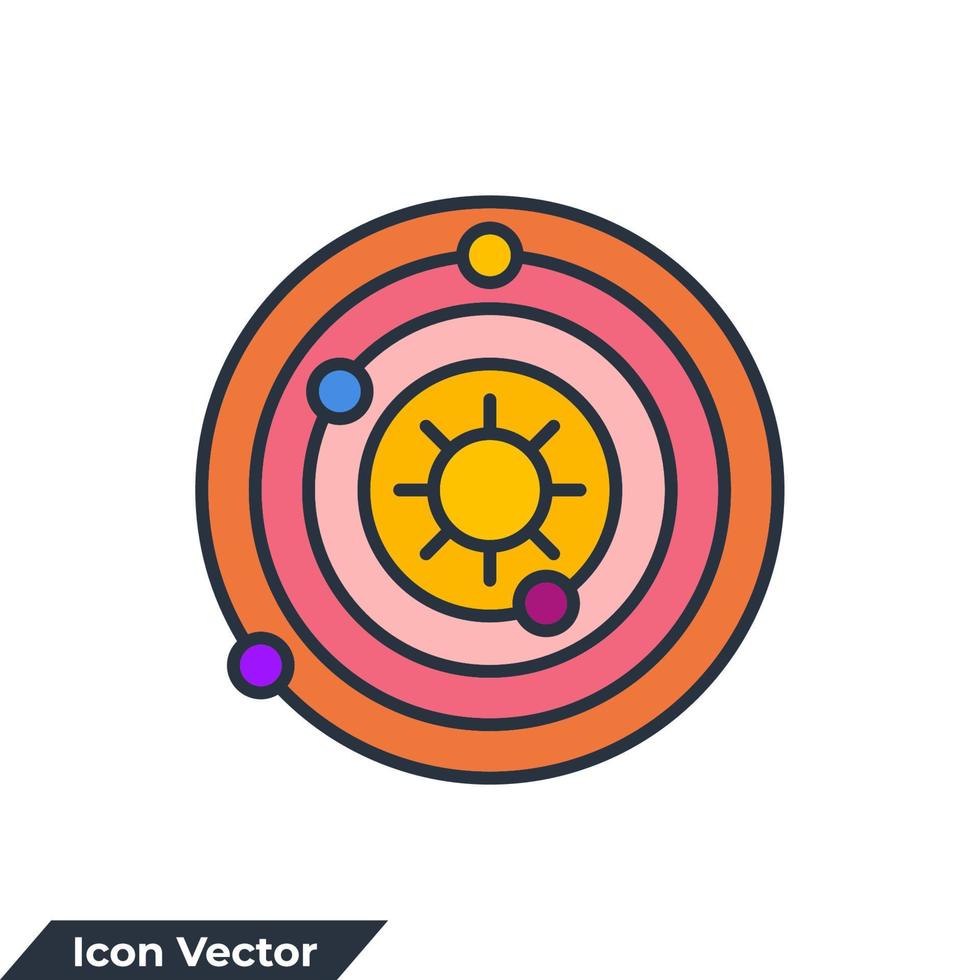 ilustración de vector de logotipo de icono de astrofísica. plantilla de símbolo de la vía láctea para la colección de diseño gráfico y web