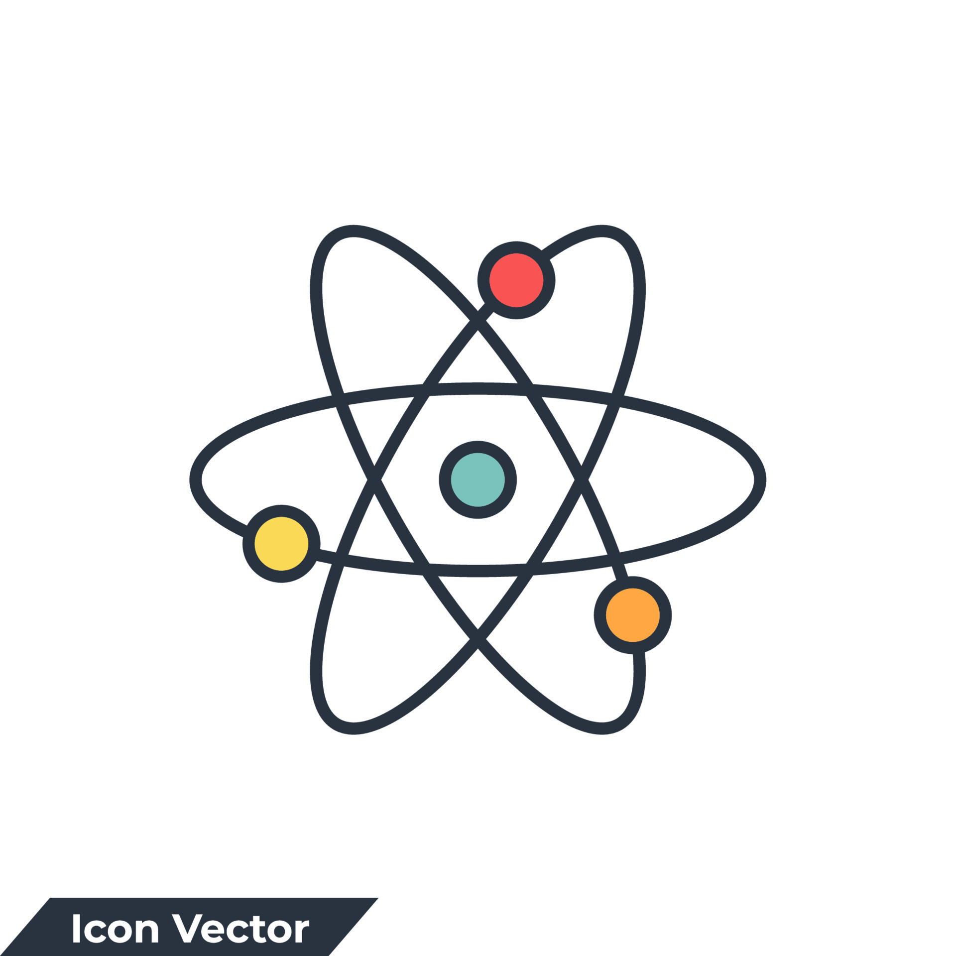 Physics Icon Logo Vector Illustration Quantum Atom Symbol Template For 