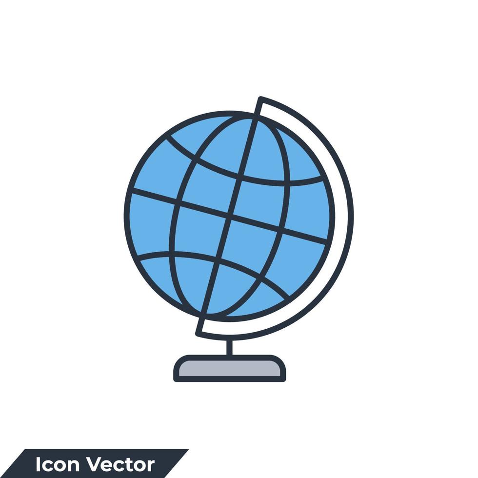 ilustración de vector de logotipo de icono de geografía. plantilla de símbolo de globo para la colección de diseño gráfico y web