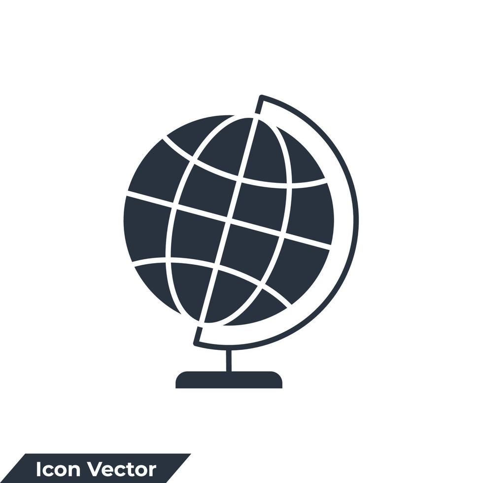 ilustración de vector de logotipo de icono de geografía. plantilla de símbolo de globo para la colección de diseño gráfico y web