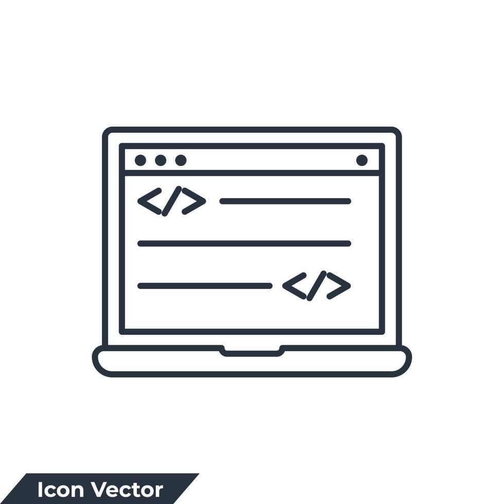 Web Development and Website Configuration icon logo vector illustration. coding symbol template for graphic and web design collection