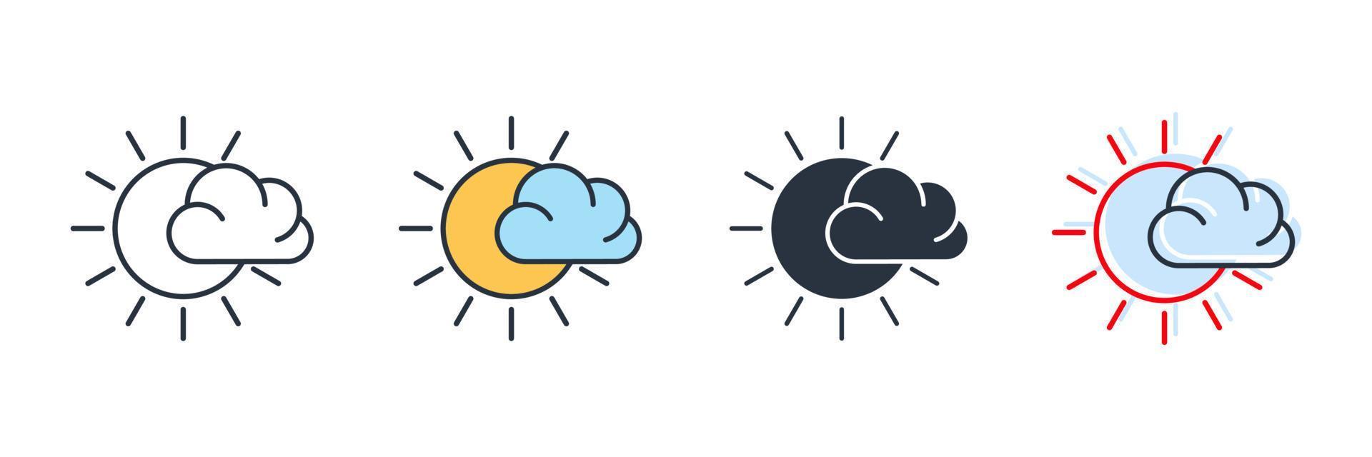 Ilustración de vector de logotipo de icono de meteorología. plantilla de símbolo meteorológico para la colección de diseño gráfico y web