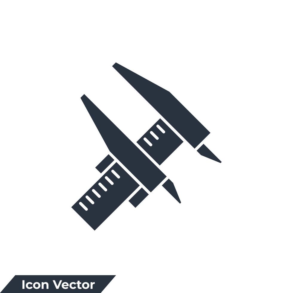 Ilustración de vector de logotipo de icono de metrología. plantilla de símbolo de calibre para la colección de diseño gráfico y web
