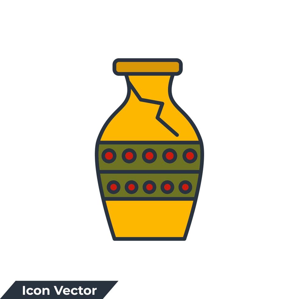 Ilustración de vector de logotipo de icono de arqueólogo. plantilla de símbolo de jarrones antiguos para la colección de diseño gráfico y web