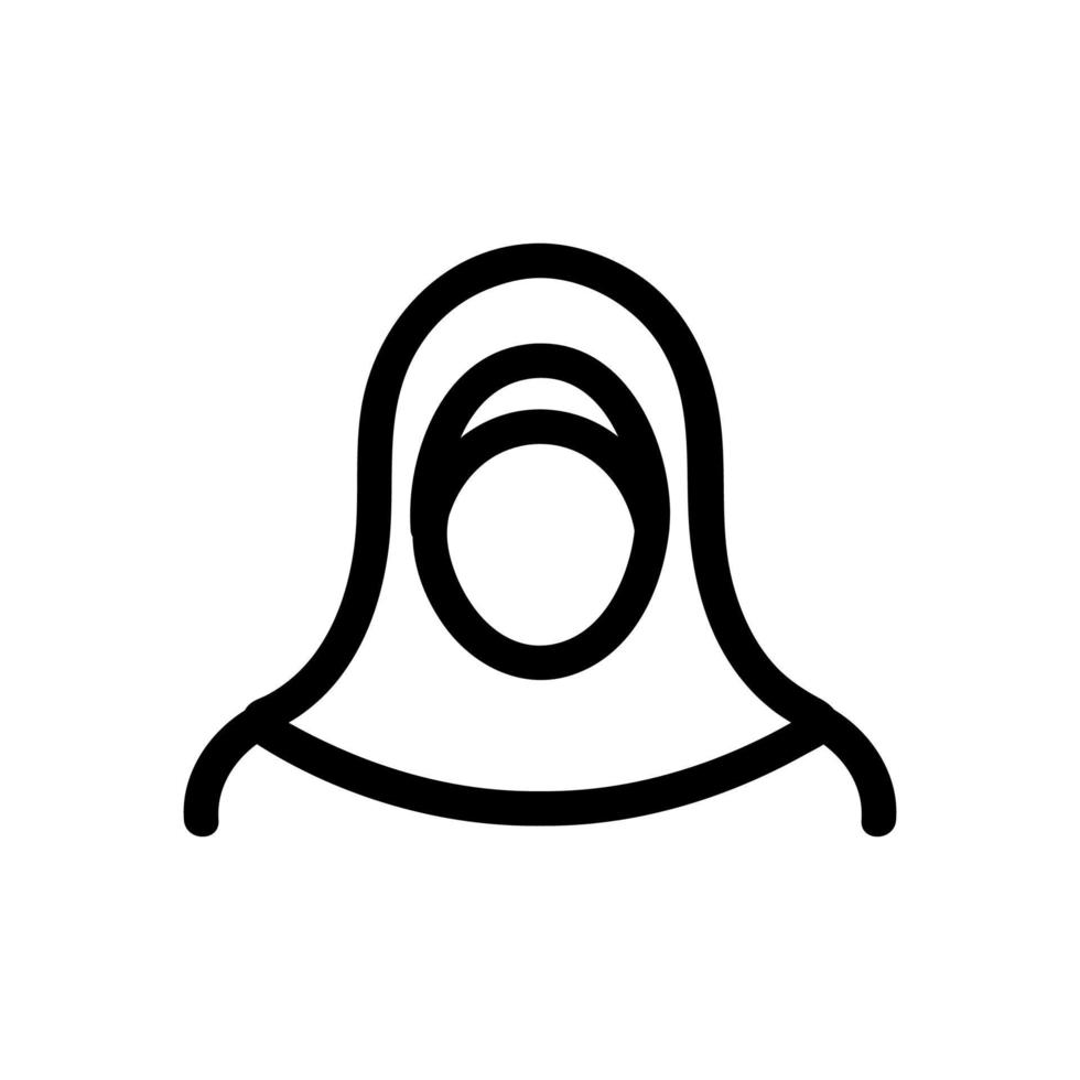 Hijab woman icon vector. Isolated contour symbol illustration vector