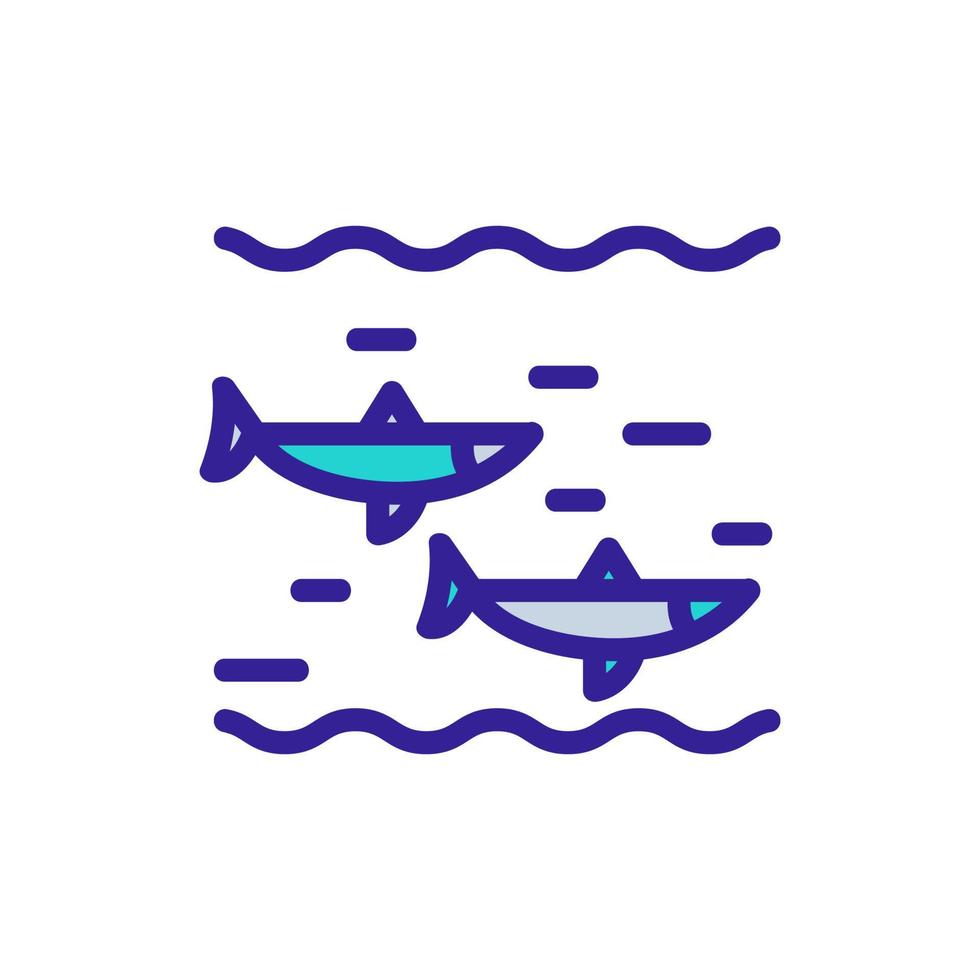 herring in aquarium icon vector outline illustration