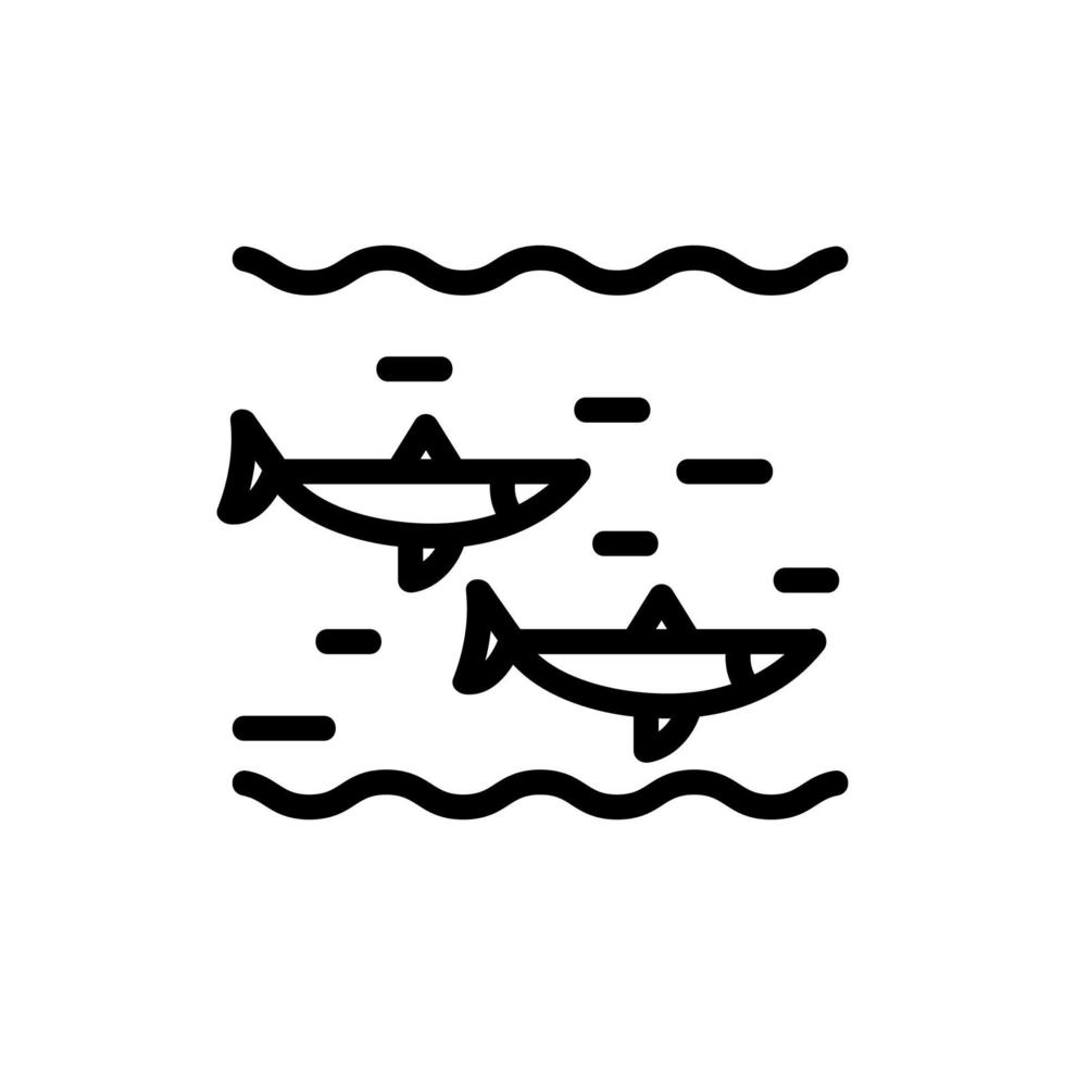 pez arenque en la ilustración de contorno de vector de icono de mar