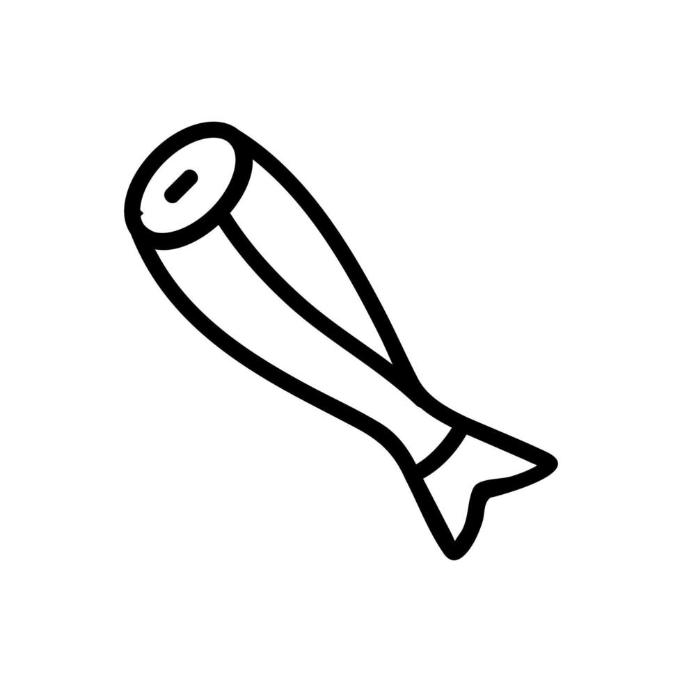 ilustración de contorno de vector de icono de pez sin cabeza