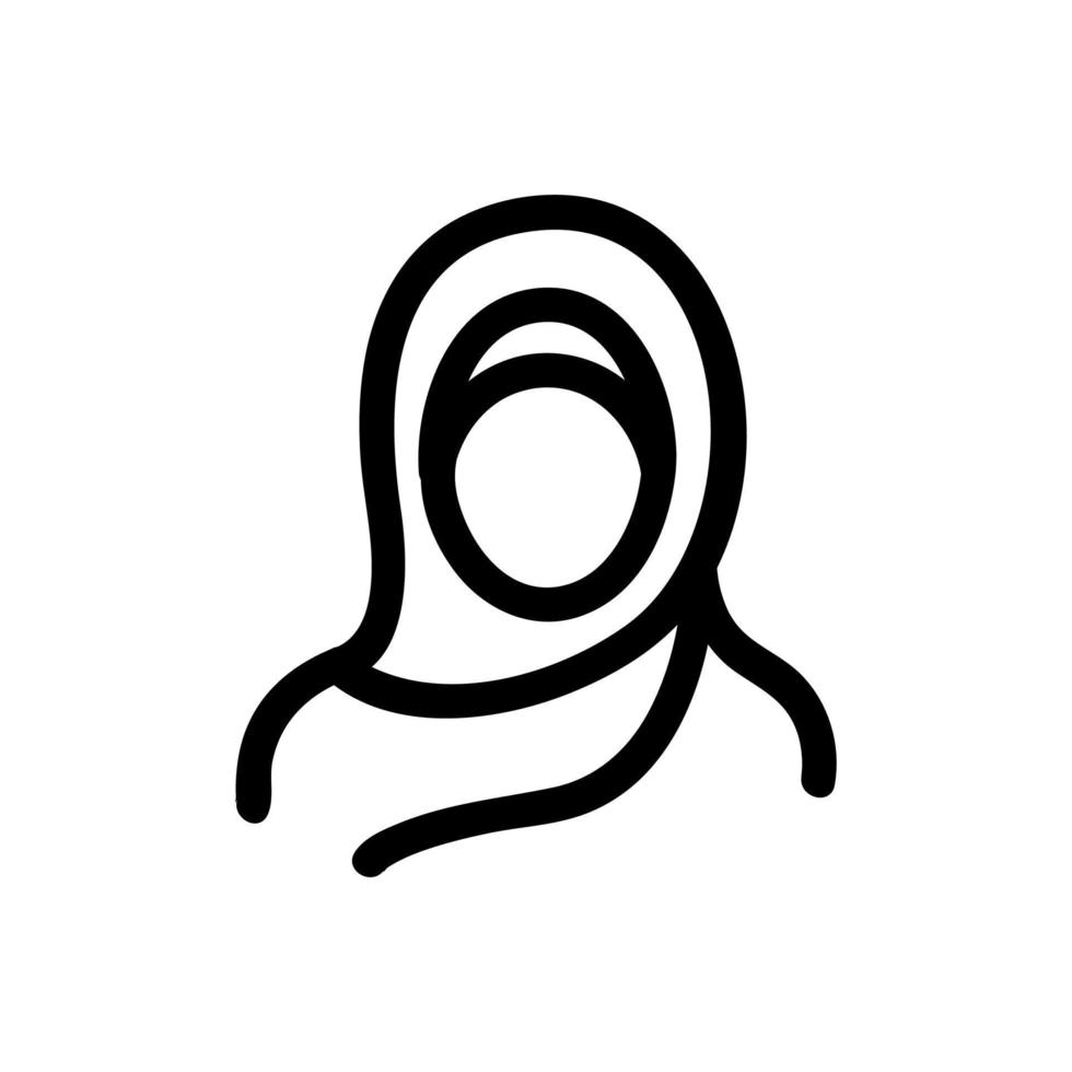 Hijab woman icon vector. Isolated contour symbol illustration vector