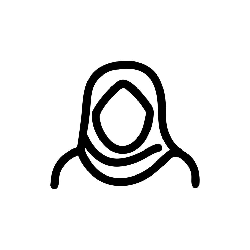 vector de icono de mujer hijab. ilustración de símbolo de contorno aislado