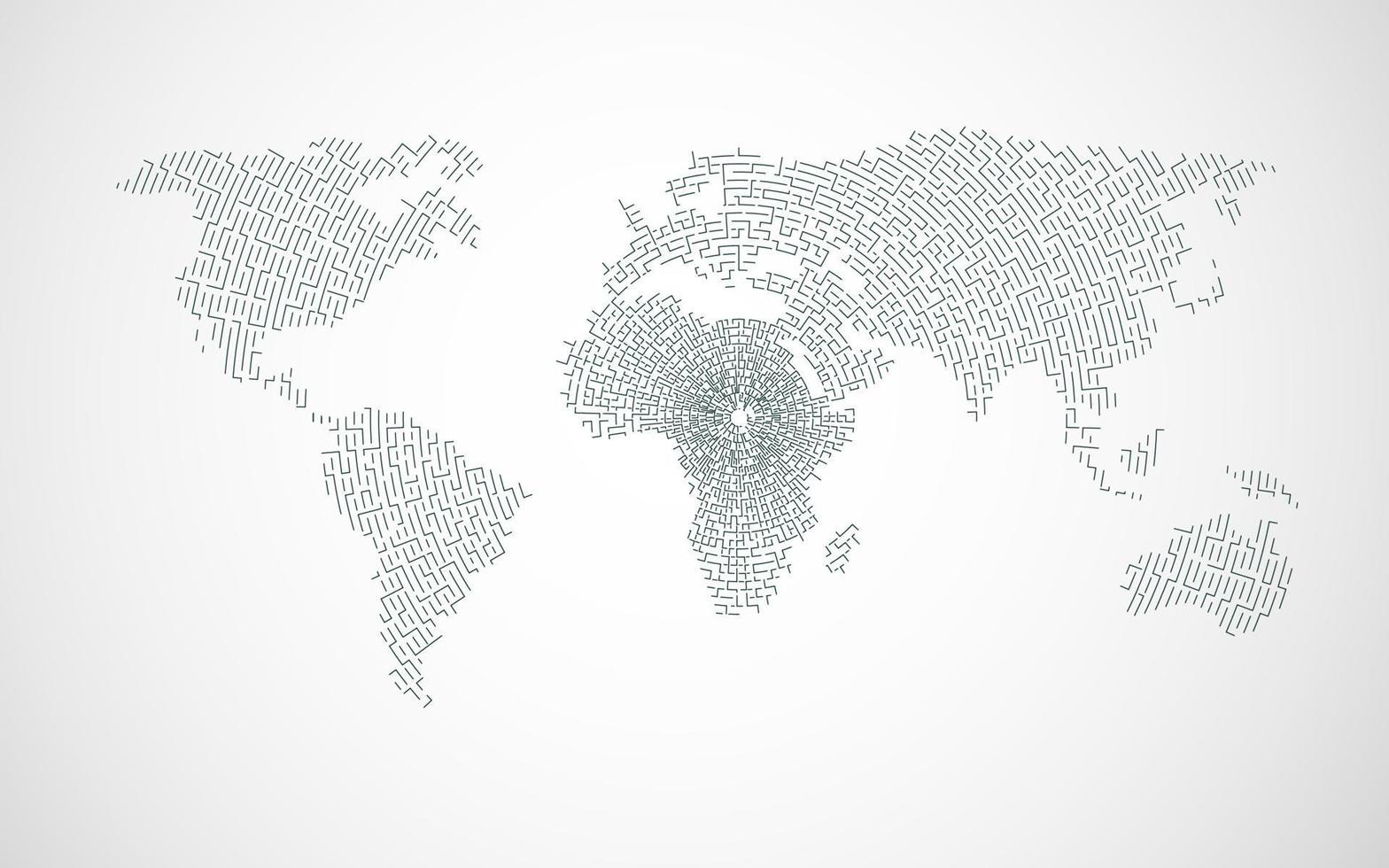 mapa del mundo laberinto vector