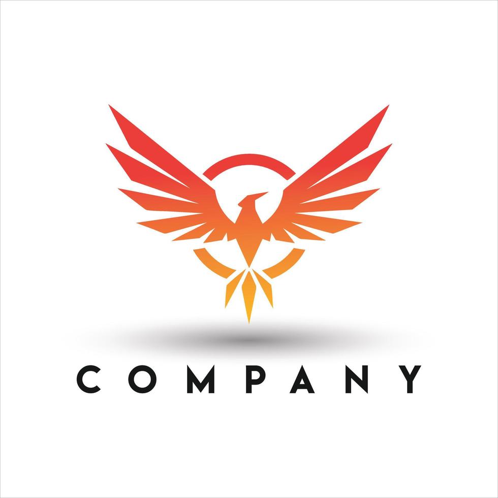 Phoenix Club Logo. Fire phoenix Bird Logo vector
