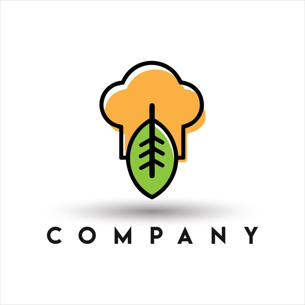 logotipo de cocinero saludable. logotipo de comida fresca vector