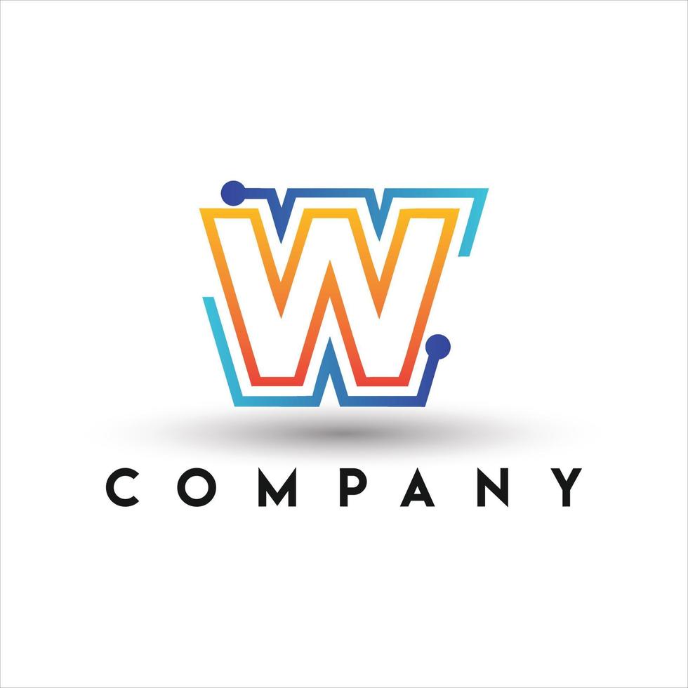 Digital Wave Logo. W Letter Logo vector