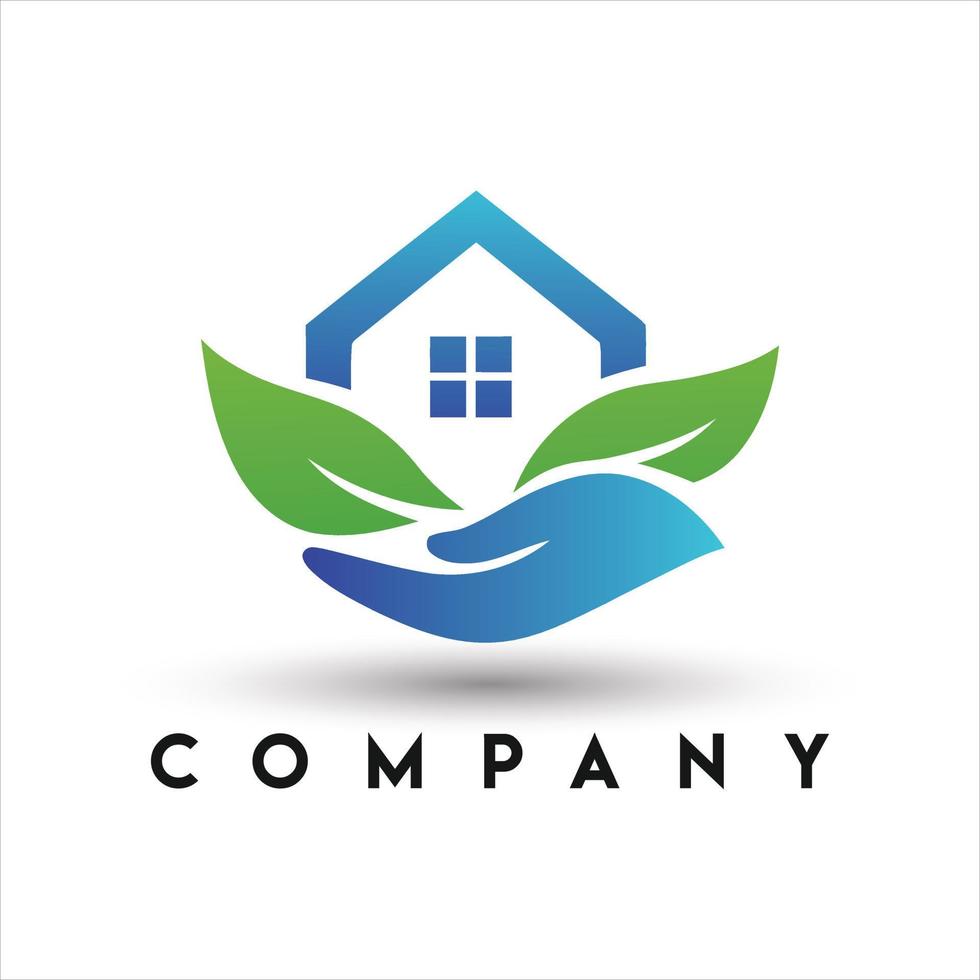 House Care Logo. Hand Holding House Logo vector