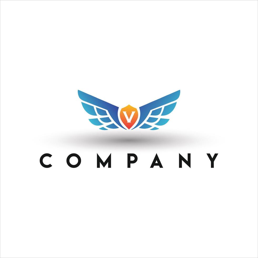 V Letter Logo. Victory Wing Logo vector