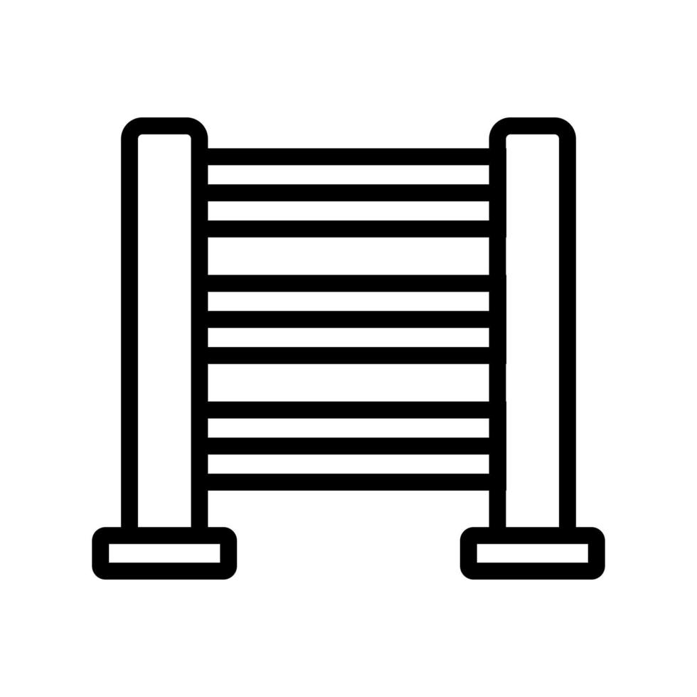 heated towel rail with horizontal holder icon vector outline illustration