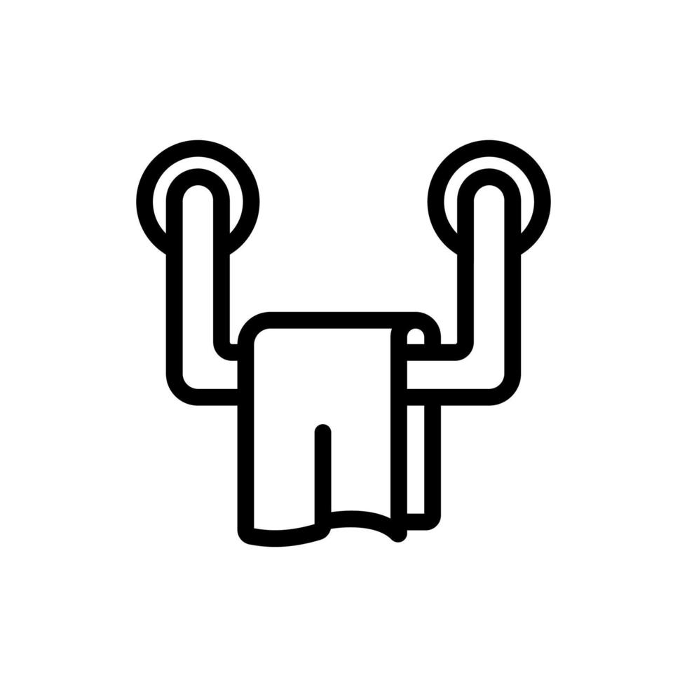 towel rail bracket with towel icon vector outline illustration