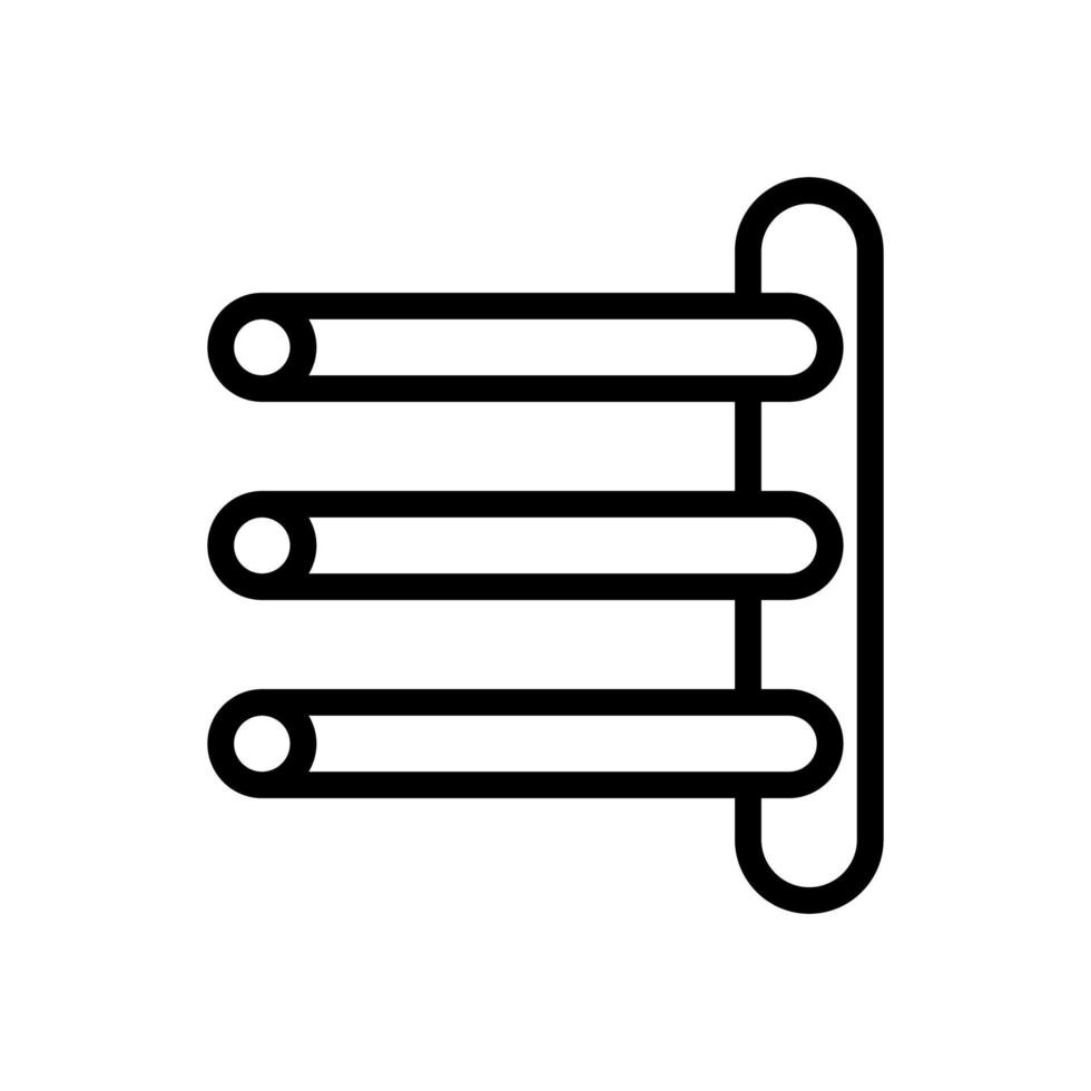 hybrid towel rail with one vertical pipe icon vector outline illustration