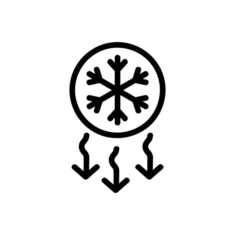Reducing the temperature of the icon vector. Isolated contour symbol illustration vector