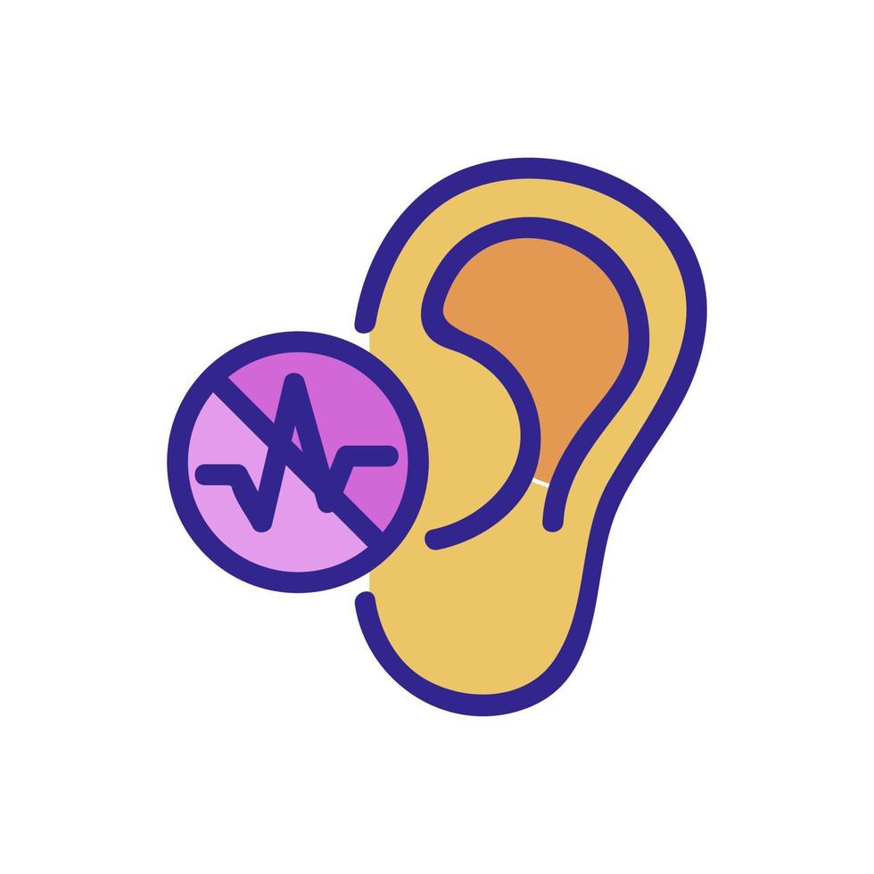 el oído no escucha la ilustración del contorno del vector del icono