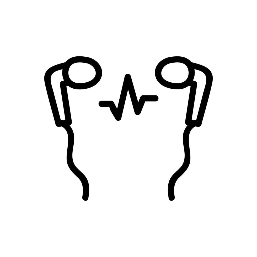 ilustración de contorno de vector de icono de tono de llamada de auriculares