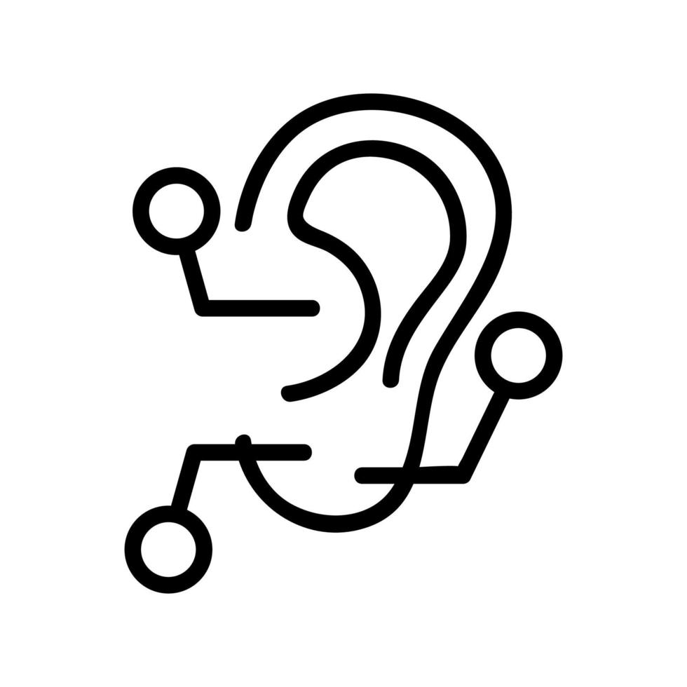the part of the ear icon vector outline illustration