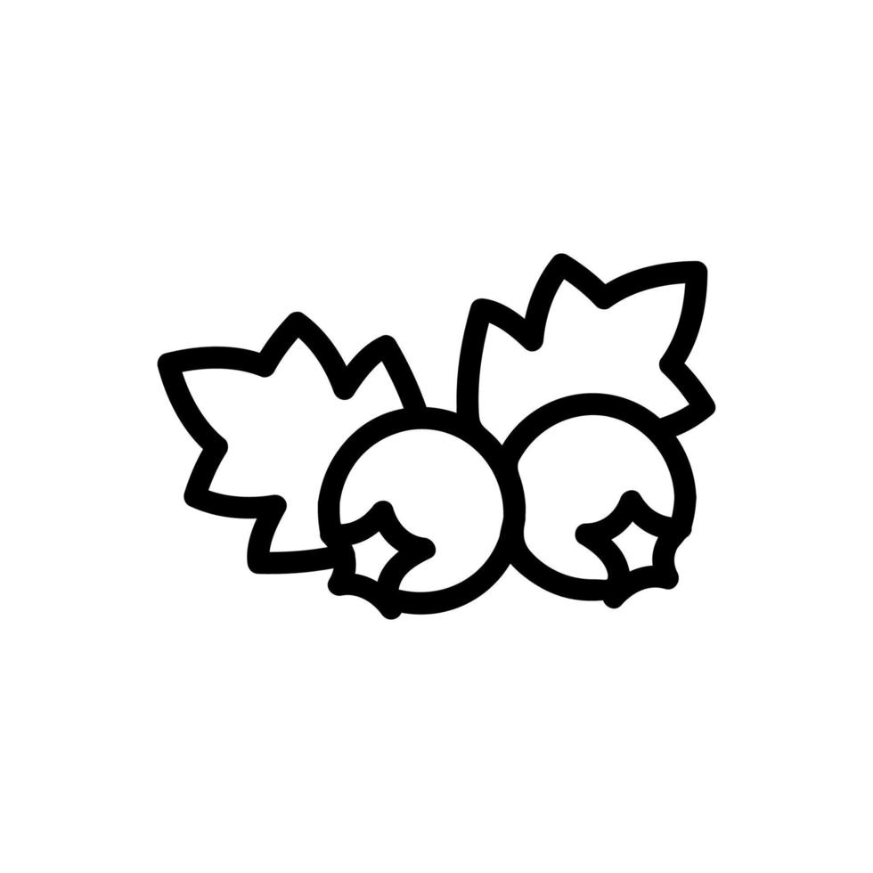 organic hawthorn berries icon vector outline illustration