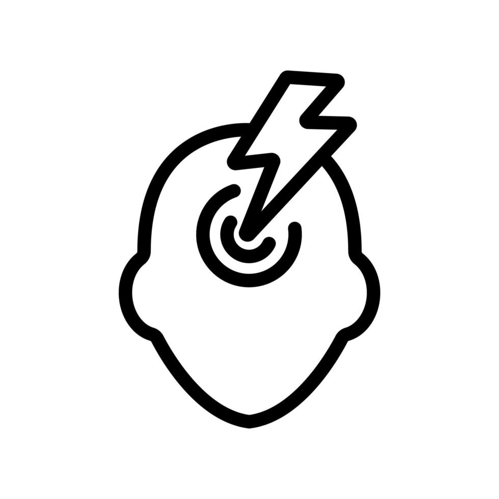 vector de icono de dolor de cabeza. ilustración de símbolo de contorno aislado