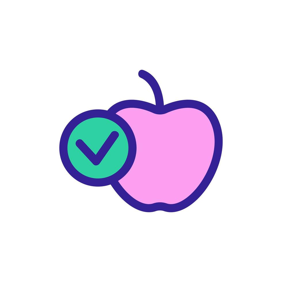 Health apple icon vector. Isolated contour symbol illustration vector