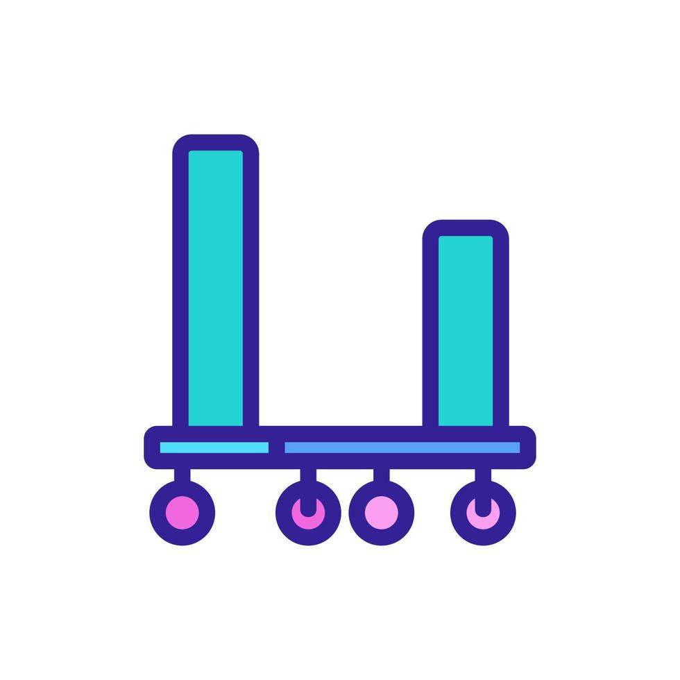 mobile freight trolleys icon vector outline illustration