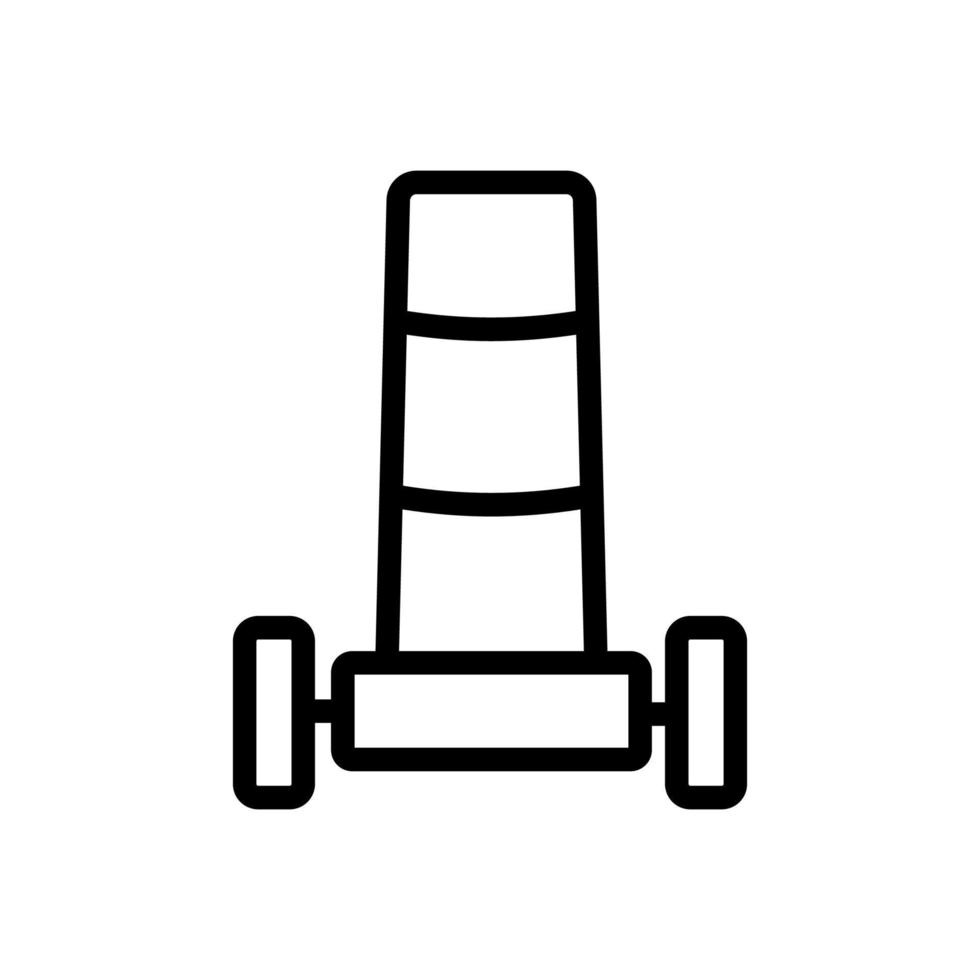 two wheeled trolleys front view icon vector outline illustration