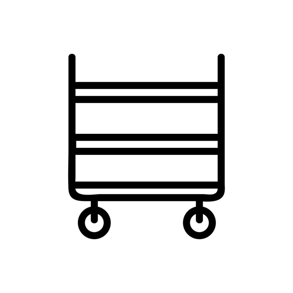 ilustración de contorno de vector de icono de carros de carga de estante