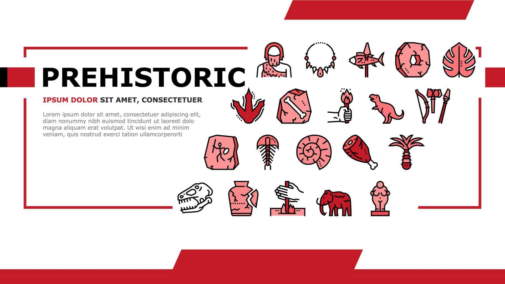 Prehistoric Period Landing Header Vector