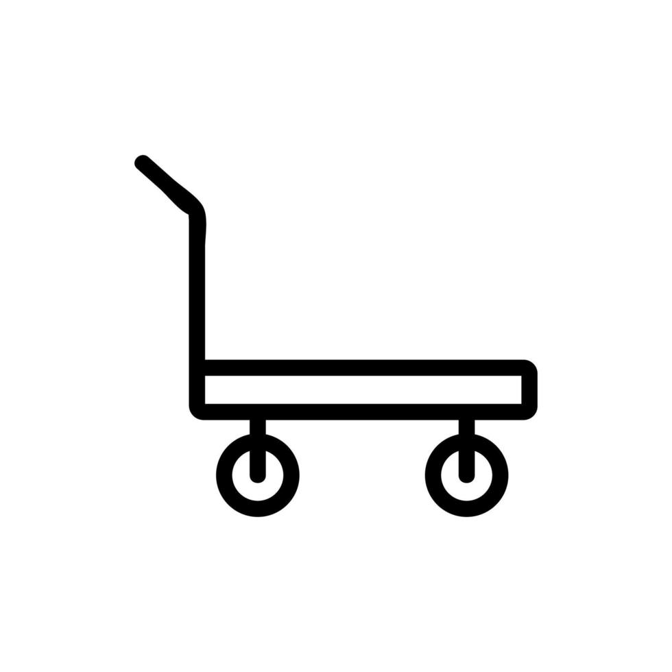 standard platform wheeled trolley for transportation icon vector outline illustration