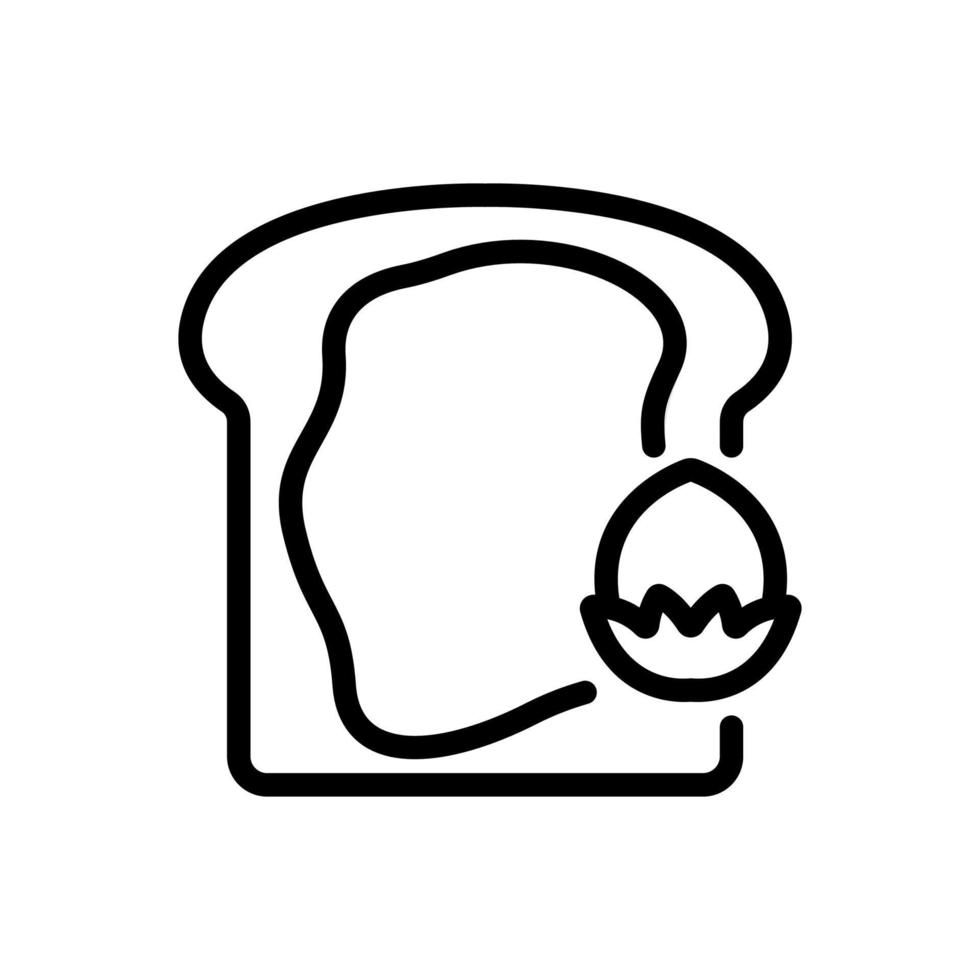 peanut toast icon vector outline illustration