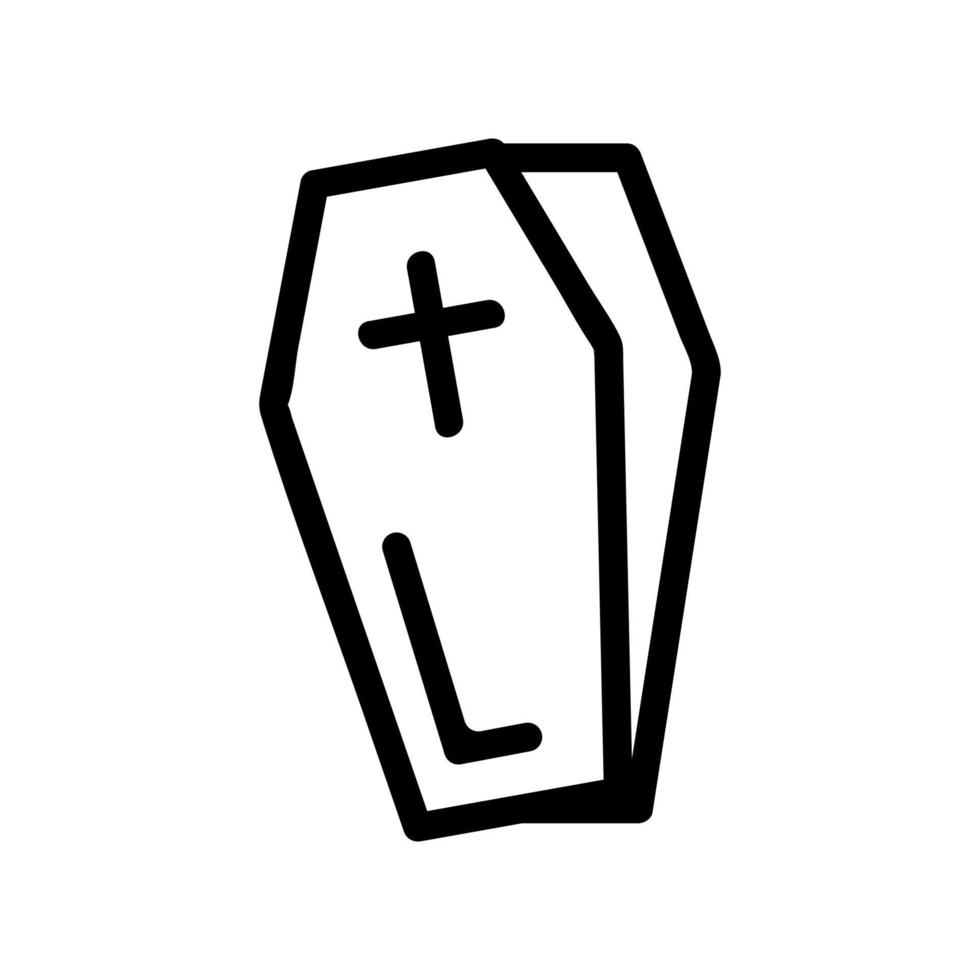 coffin icon vector. Isolated contour symbol illustration vector