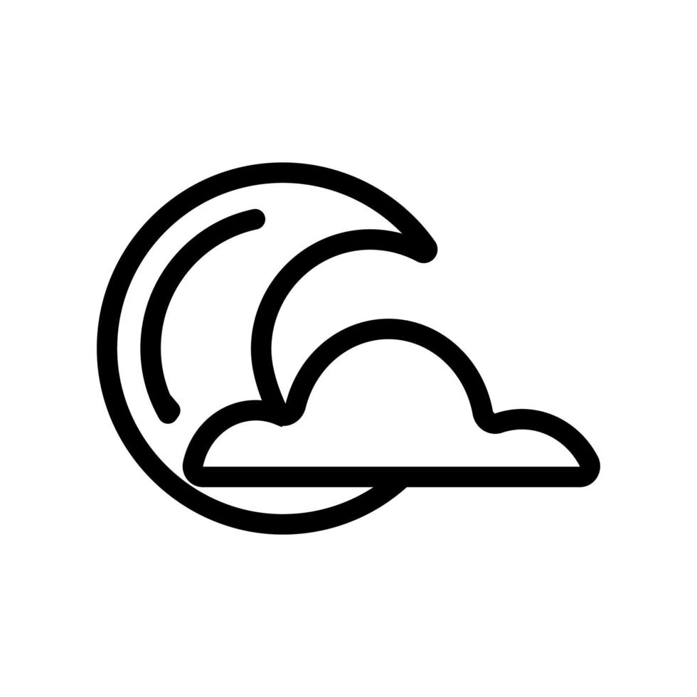 moon and cloud icon vector. Isolated contour symbol illustration vector